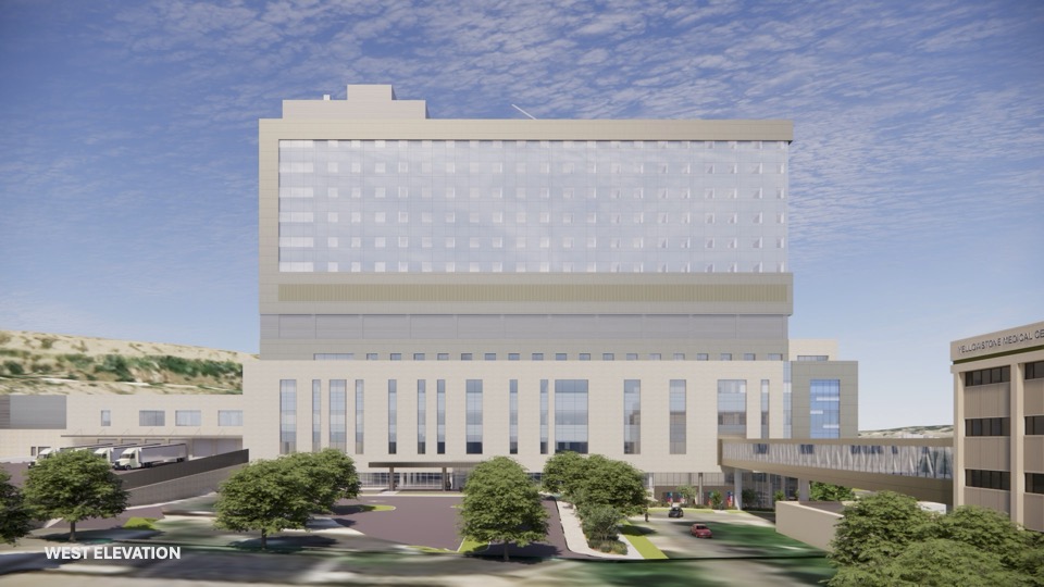 Rendering of the new Layton Construction medical center building; preconstruction software was used.