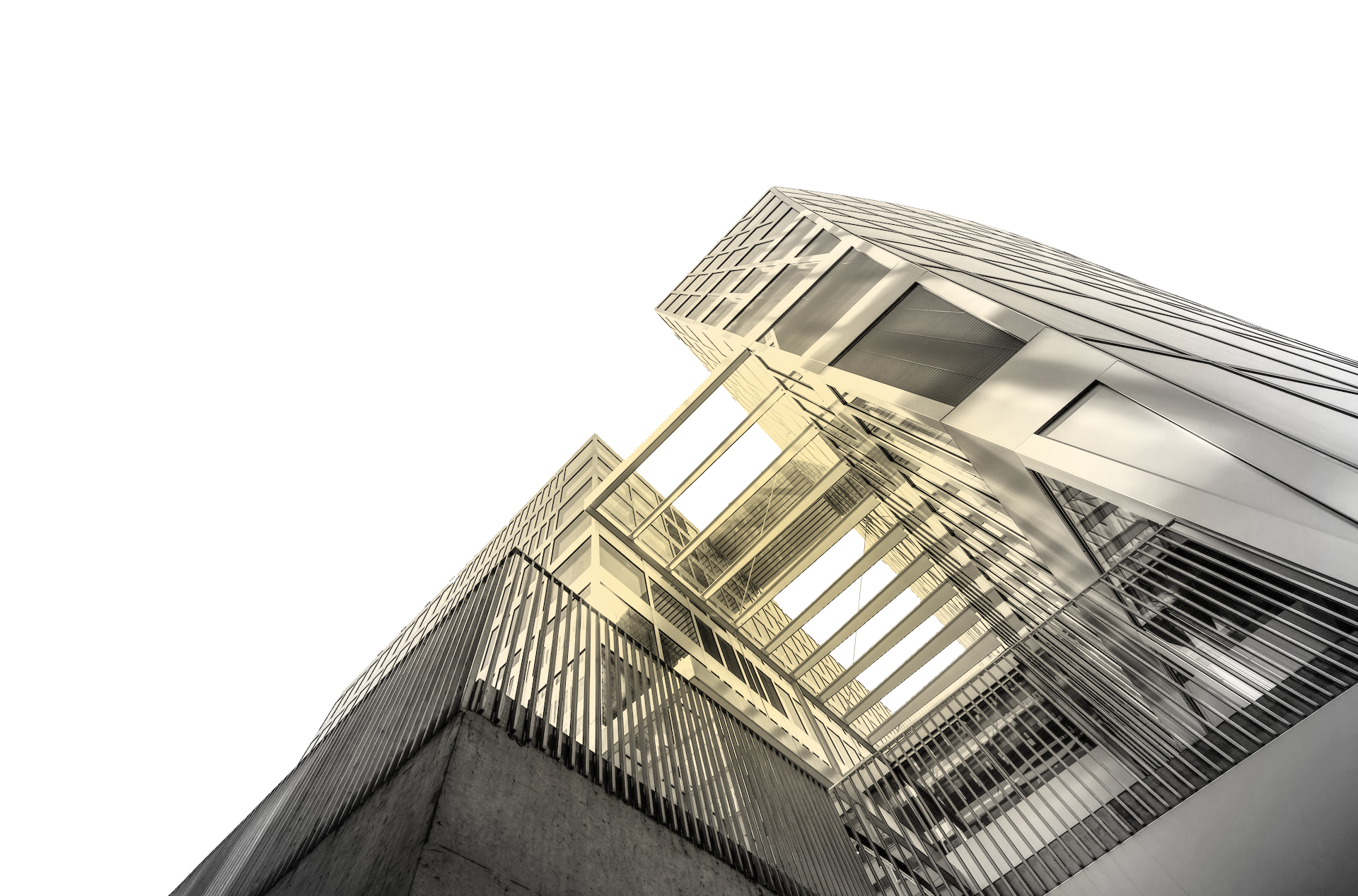 Modern building with geometric design